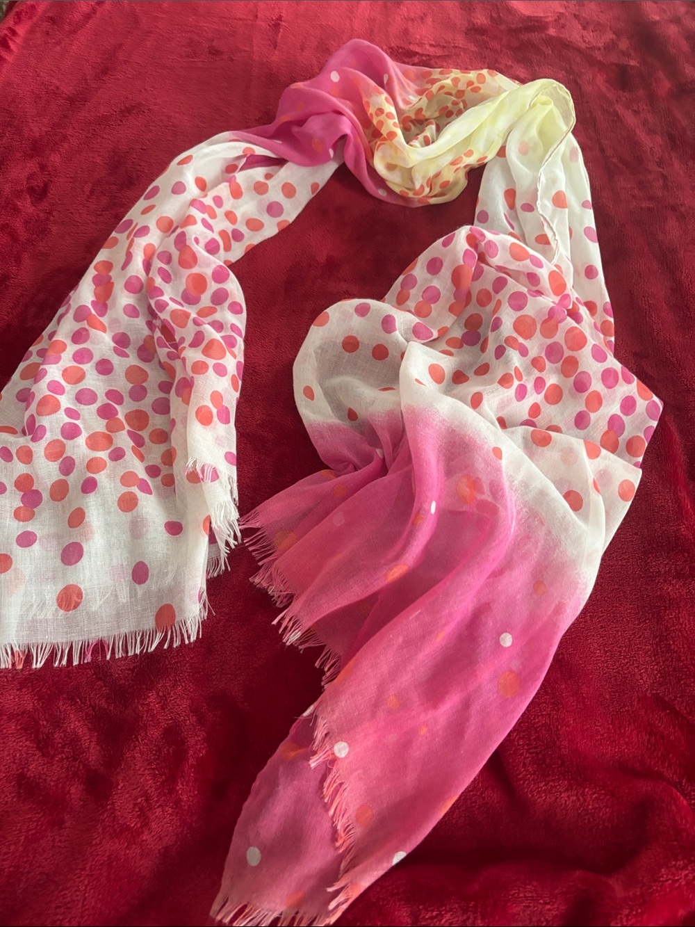 Pink Polka Dot Lightweight Women's Scarf - Brand